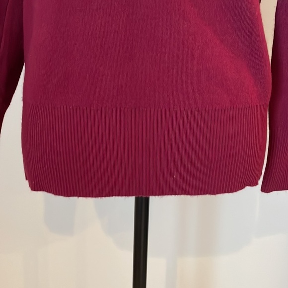 AlFANI Sweater SZ S Soft Scoop Neck Maroon in Color Jewel Accents on Arms - Picture 7 of 13